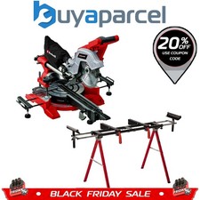 Einhell Sliding Mitre Saw 216mm Double Bevel Dual Sided 240v + Laser +1608 Stand