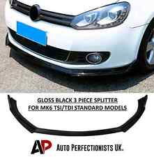 VW Golf MK6 TSI TDI Gloss Black Front Splitter Spoiler Lip Body Kit 2008-2013