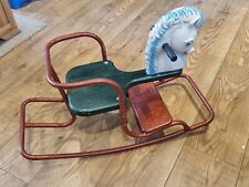 Vintage 1970s Triang Gee Gee Metal Frame Rocker Rocking Horse Pony Red Green GC