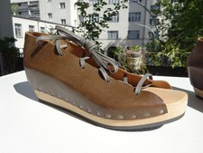 Trippen wood women's premium wedge shoes sandals leather Germany size 41 New