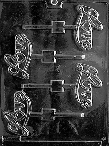 Love script lolly pop mold - love,