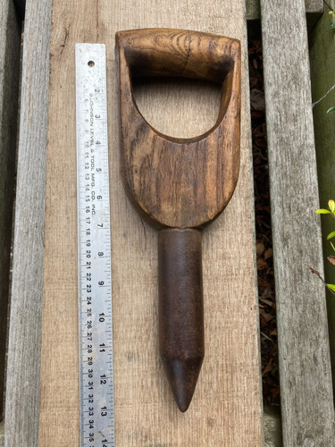Antique wooden garden dibber - dibber, &
