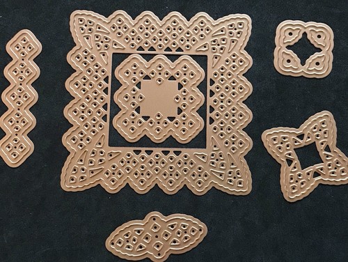 Lace doily motifs set square - lace,