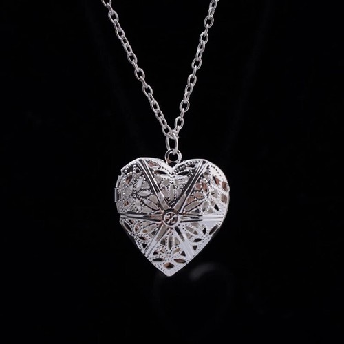 Silver gold photo locket - photo,