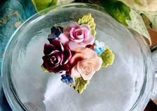 Vintage THORLEY Brooch Bone China Roses Bouquet 💕 Valentine 💕 #133#I585