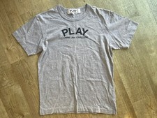 AWESOME PLAY COMME DES GARCONS S/S GREY T-SHIRT - PRINTED LOGO - SIZE LARGE