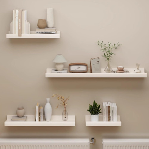 White floating shelves set - white,