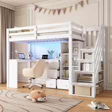 Single Loft Bed with L-Shaped