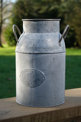 Medium zinc churn planter - churn,
