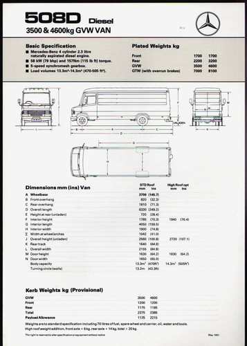 Mercedes benz 508d van - mercedes-benz,