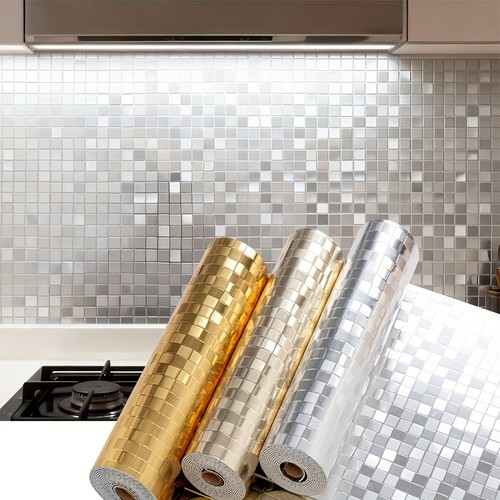 Metal mosaic stick tiles - on,