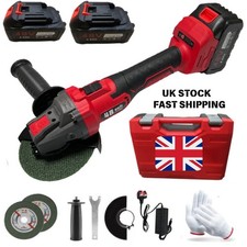 48V Brushless Cordless Angle Grinder 125mm 2 Battery Charger Disc Kit Case