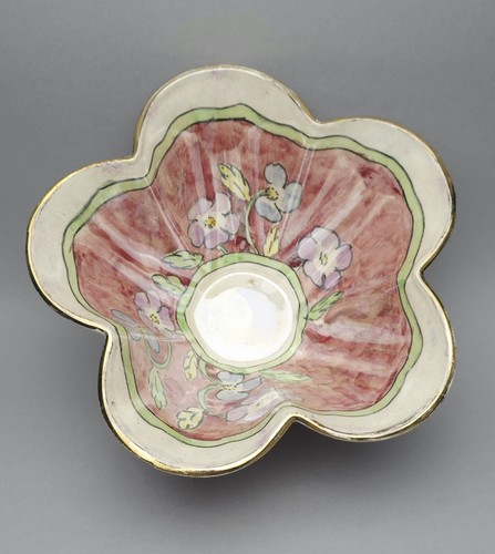 Pink lustre glaze floral - glaze,