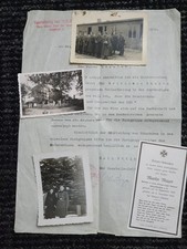 original german ww2 Lot/bundle Typed Letter + Photos + Death Card