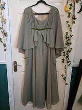 Stunning John Charles Of London 1980s Khaki Formal Ball Gown Dress - Size 10