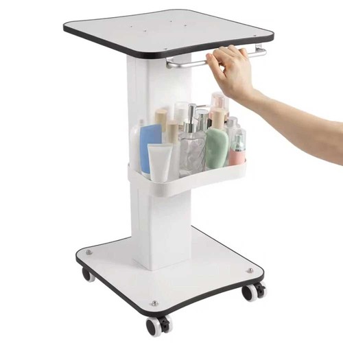 Beauty salon trolley wheels - on,