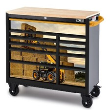 JCB 42’’ Roller Tool Cabinet 11 Drawers Steel w/ Hardwood Worktop, Telehandler