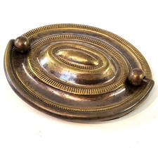 Brass oval plate handle chest