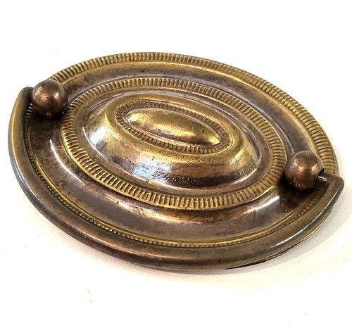 Brass oval plate handle