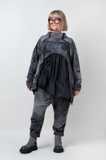 Rundholz Black Label Anthra Print French Cotton Oversized Top RRP £375