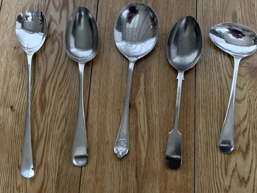 Antique silver plated spoons - 5,