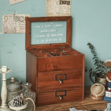 Wood Storage Drawers Unit
