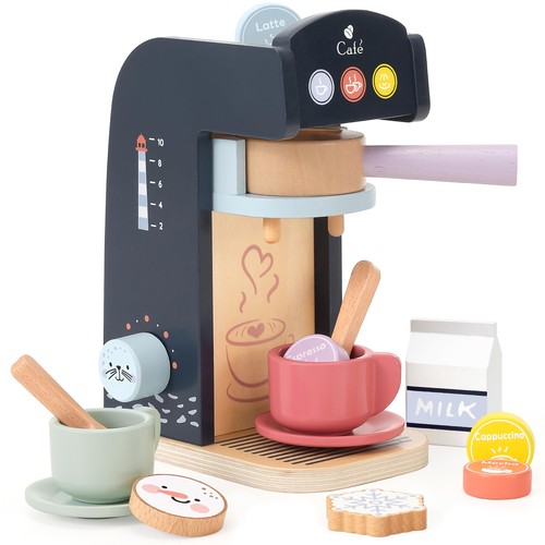 Wooden coffee maker for kids - wooden,