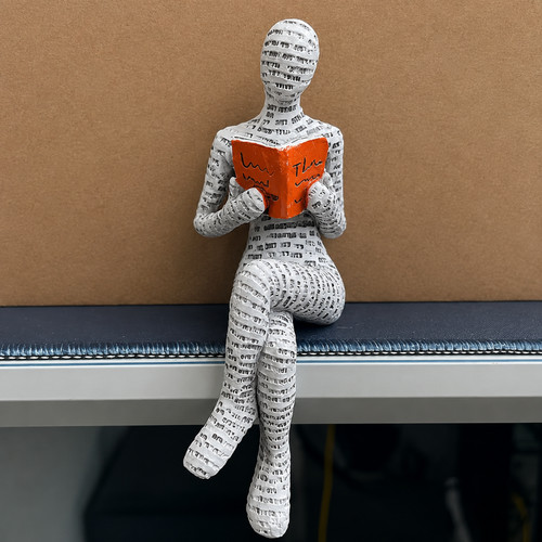Abstract reader figurine resin - abstract,