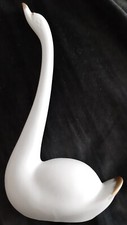 Vintage Lugal Ilhavo Portugal Porcelain Swan Long Neck Bird Figurine. Excellent.