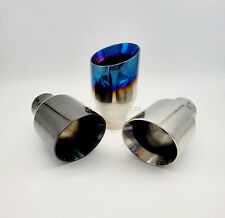 4'' Slash Cut Exhaust Tip Universal Tailpipe Double Skinned T304 Stainless Steel