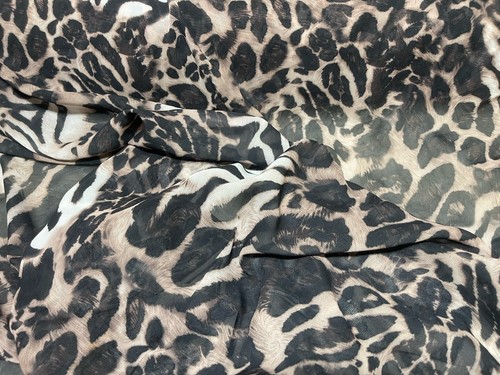 Leopard print chiffon dress - print,