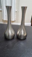 Pair of Pewter Bud Vases