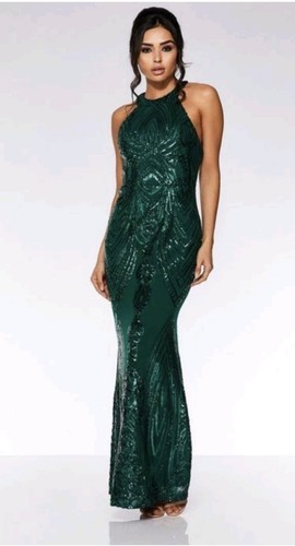 Quiz sequin dark green long - quiz,