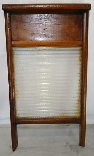 Glass washboard ribbed laundry - glass,