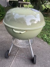 Vintage 1970 Avacado Green Weber Kettle Grill "the Caribbean" Pat. Pending 22"