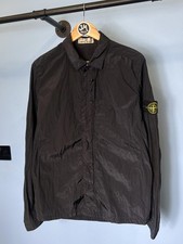 Medium / Large Stone Island Navy Blue Nylon Metal Overshirt Jacket 