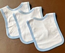 Baby Bibs White with Blue