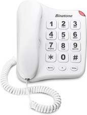 Binatone Big Button 110 Corded Phone, Wall Mountable, Hearing Aid Compatible