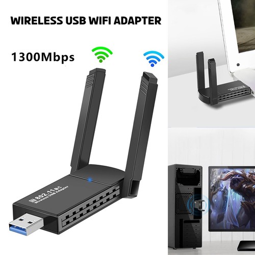 Usb fi adapter 1300mbps - wi-fi,