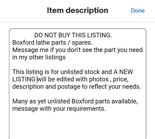 Boxford lathe parts spares - /,