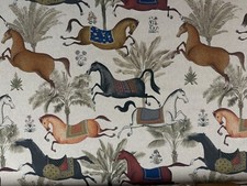 Arabian Horse Linen Fabric Curtain Blind Upholstery Material