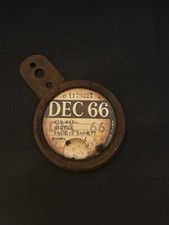 Vintage UK Bicycle Tax Disc Holder – DEC 66 – 1966 Licence / Bicycle Tag