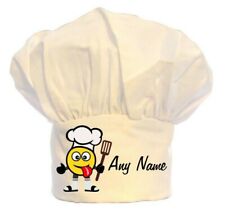 PERSONALISED EMOTICON BBQ CHEF CHEFS HAT 100% POLYESTER BBQ BIRTHDAY CHRISTMAS
