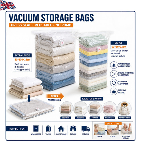Vacuum storage bags press - vacuum, seal
