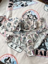 AGENT PROVOCATEUR ‘AMYLEE’ BIKINI BRA 36C/ BRIEF AP 4 UK 12, & Beach Towel, BNWT