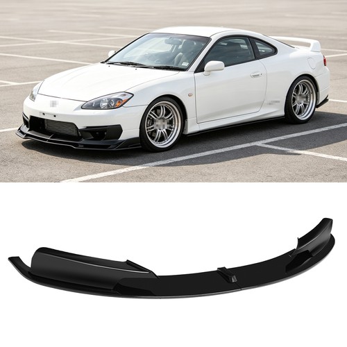 Gloss black front bumper lip - black,