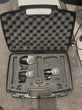 Shure Drum Microphone Set Kit, DMK, 3 Mics, 2x Pg56 & Mounts, 1x Pg52, with case
