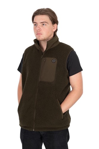 Fox olive sherpa hybrid gilet - sherpa,