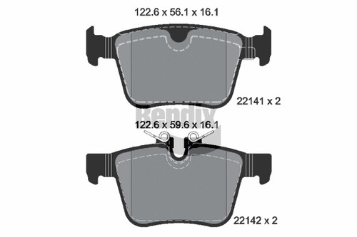 Rear brake pad - rear, set