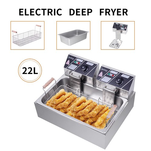 22l electric deep fryer dual - fryer,